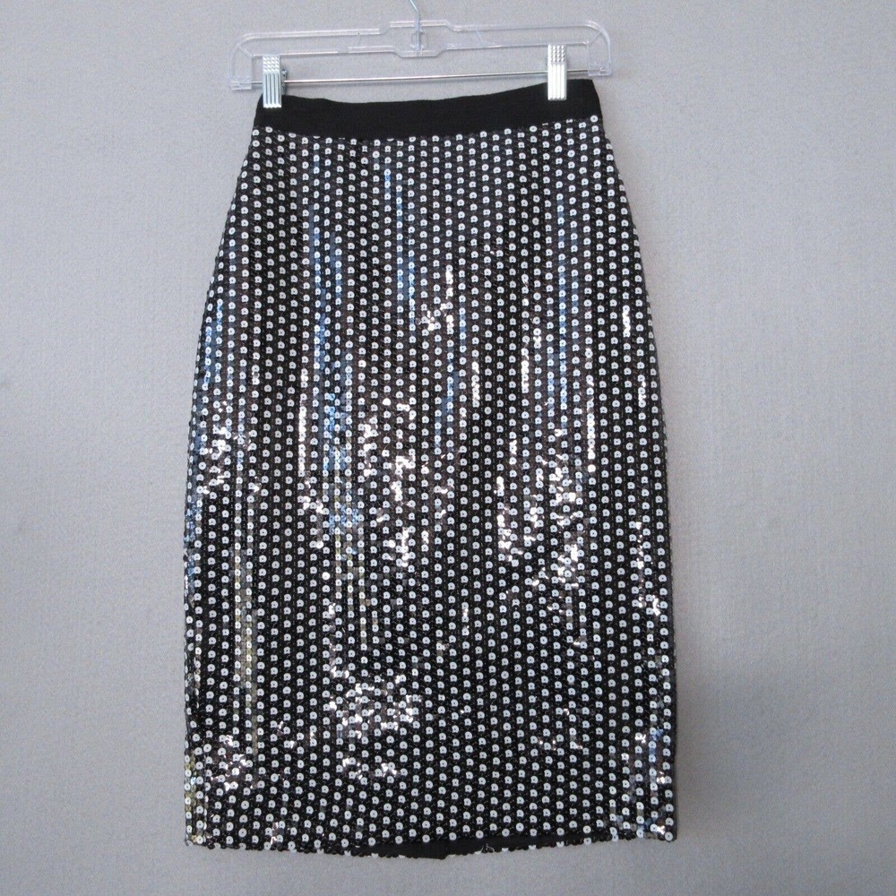 J. Crew Black Sequin Pencil Skirt